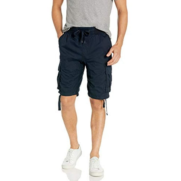 Southpole Mens Jogger Shorts with Cargo Pockets in Solid and Camo Colors